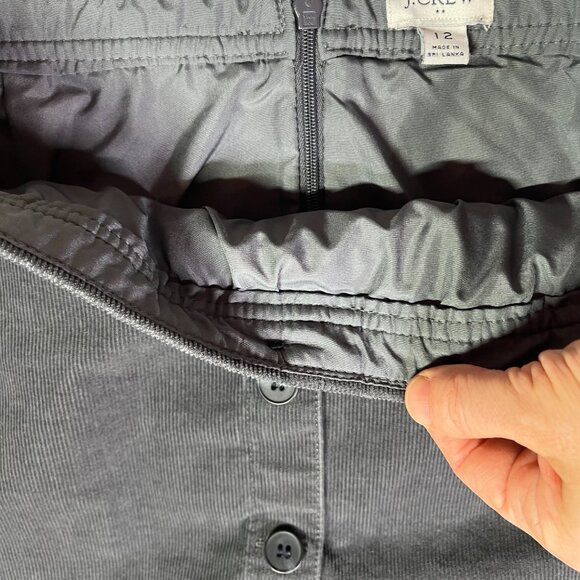 J. Crew Factory Size 12 Grey Corduroy Skirt Zip Back Lined Pockets - Picture 7 of 9